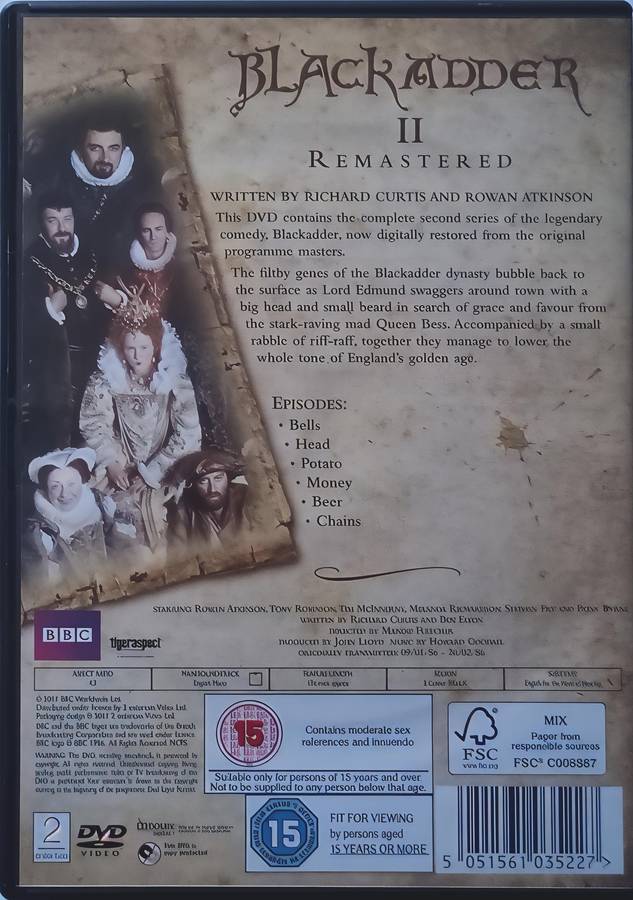 BLACK ADDER II Rowan Atkinson dvd