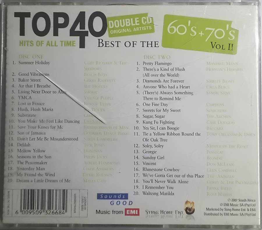 Top 40 Hits of All Time 60's+70's Vol II