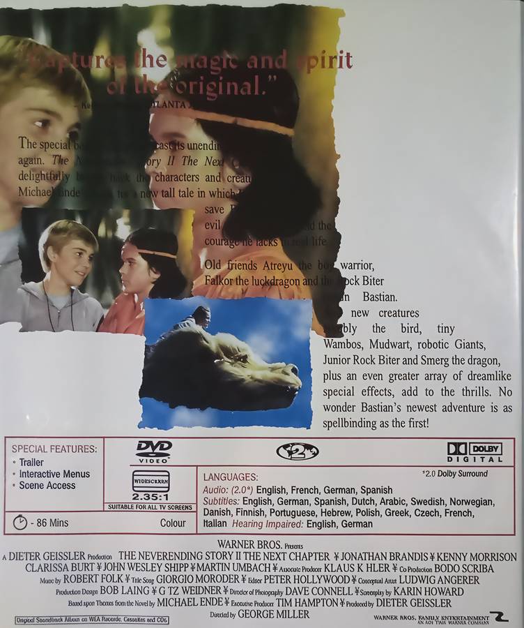 THE NEVER ENDING STORY II DVD