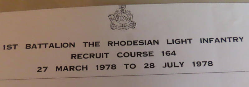 Rhodesia-Bush War-1st Battalion Rhodesian Light Infantry (RLI)-Recruit Course 164 1978 Copy Photo