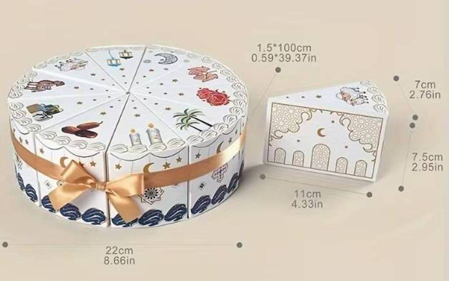 10 cake piece shape Gift Boxes (1 layer of cake  10 tri pieces) for Mother's Day