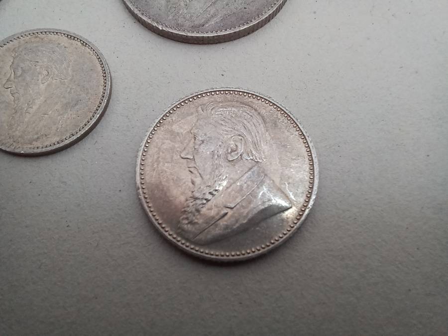Collection of Five ZAR Paul Kruger 1894 and 1897 Sterling Silver Coins!