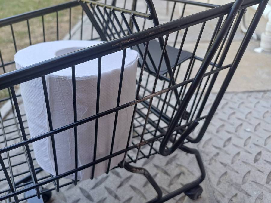 Rare Large Woolworths Black Toy Iron Steel Trolley with Movable Parts and Wheels - Heavy Duty!