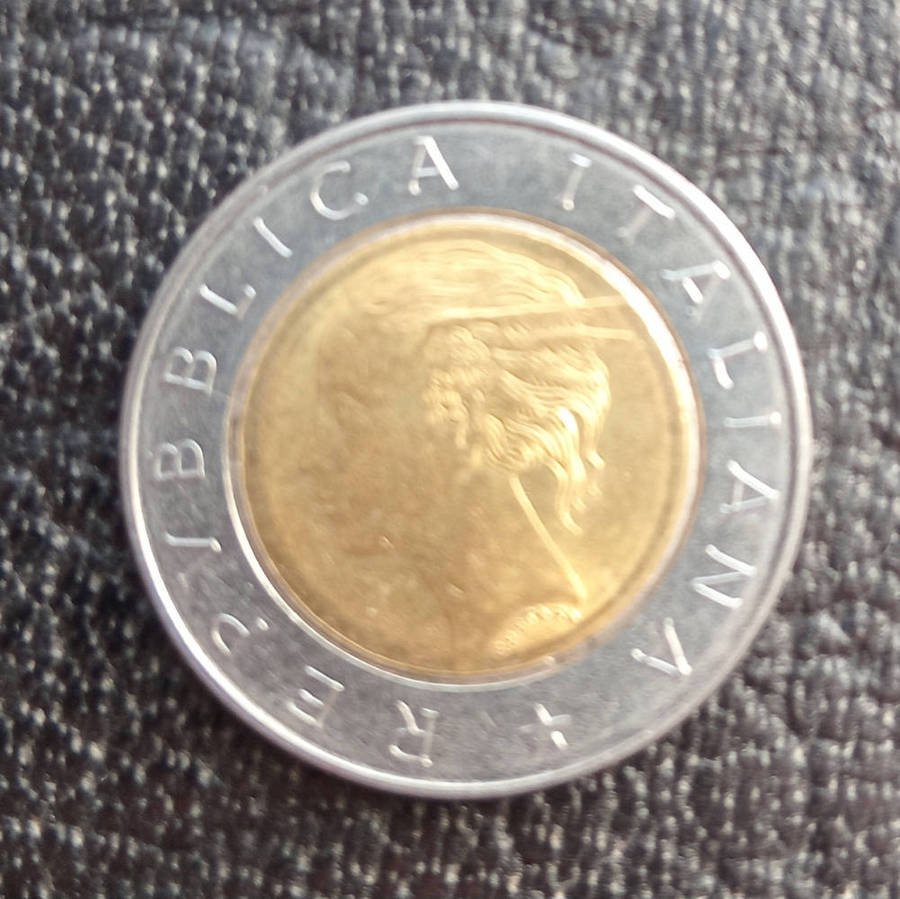 Italian lire 500 coin (1992)