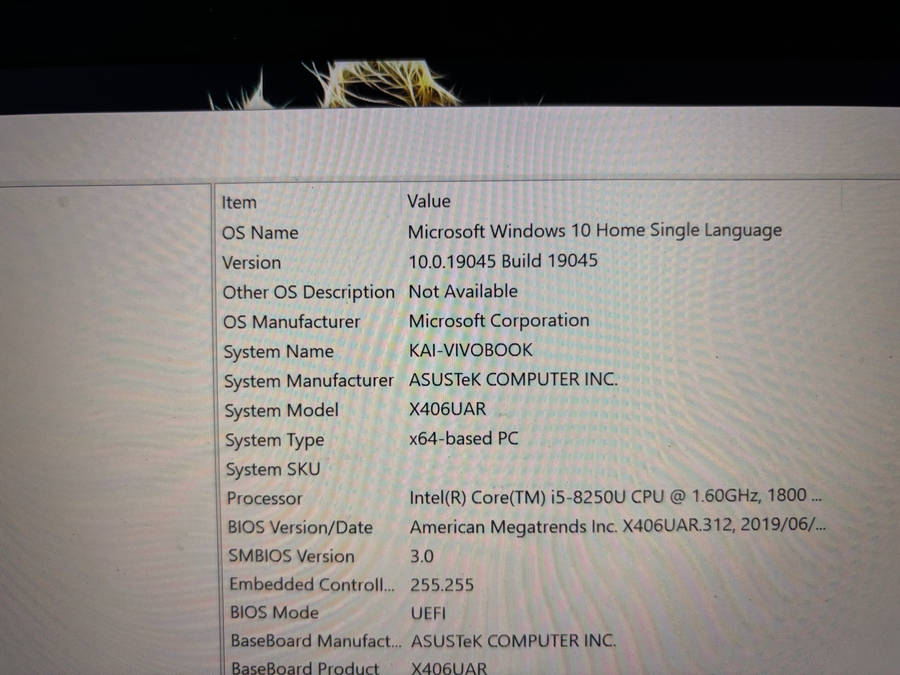 Asus Vivobook s 256gb Intel(R) Core (TM) i5-8250U CPU