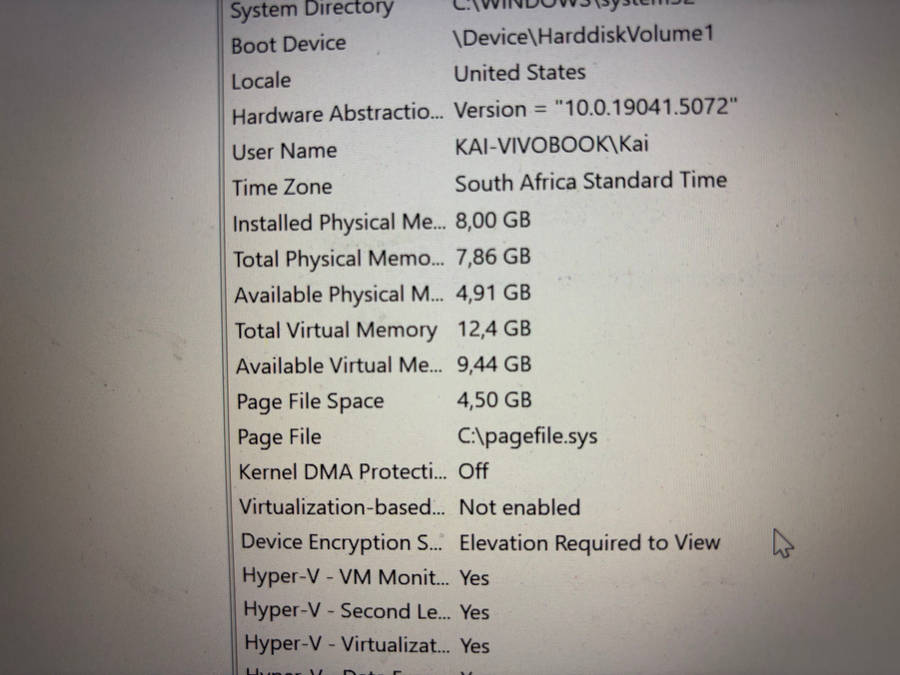 Asus Vivobook s 256gb Intel(R) Core (TM) i5-8250U CPU