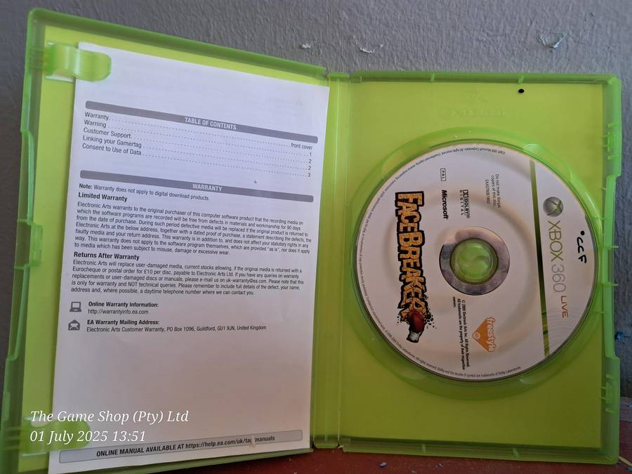 XBOX 360 FACEBREAKER - CIB