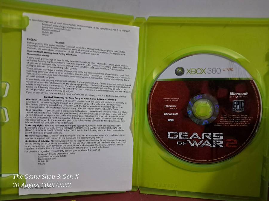 (XBOX360) GEARS OF WAR 2 - NO MANUAL