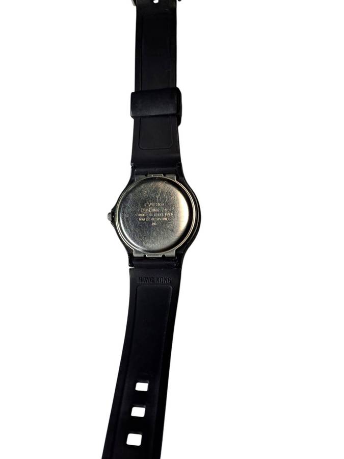 Casio MQ-24-1E Men's Analog Watch  Black Resin Strap  Tested & Functional  Pre-owned