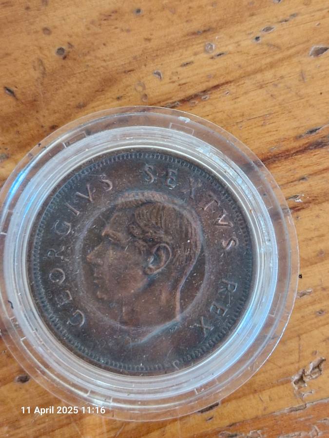 1952 1d coin in Excellent condition