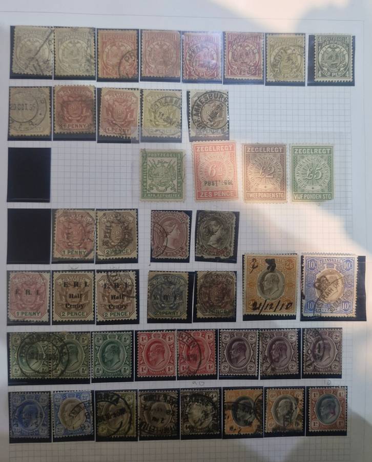 Zuid Afrikaanse Republiek and Transvaal Stamp collection from 1800s onwards