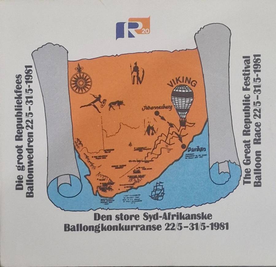 SA Balloon post Commemorative cover - Great Republic Festival 1981, original signature of the farer