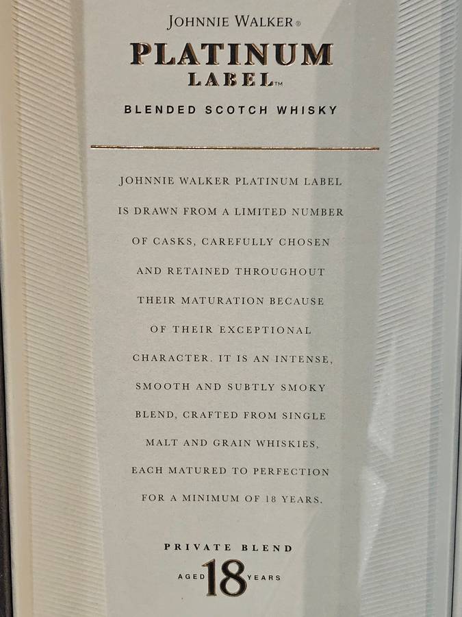 Johnnie Walker Platinum Label 18 Year Whisky