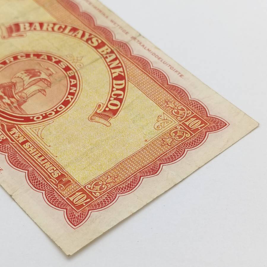 South West Africa Barclays Bank Ten Sjielings banknote