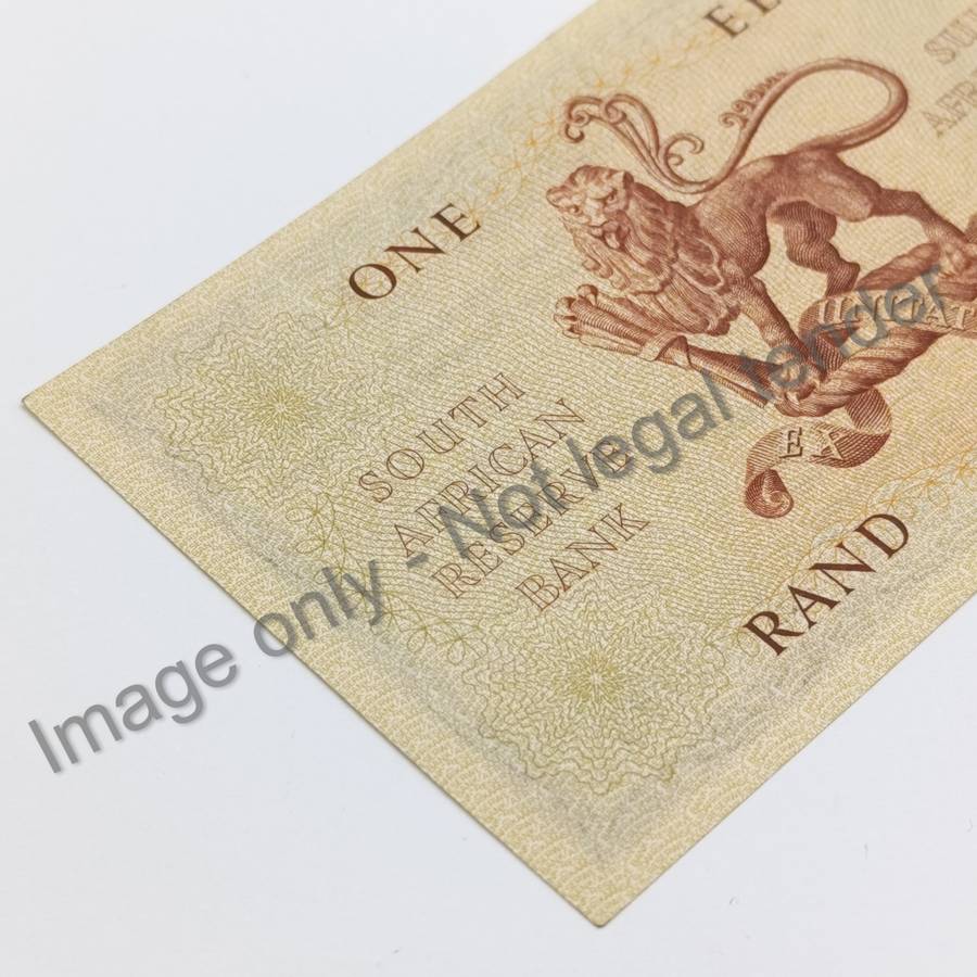 MH de Kock Banknote One Rand 1961 uncirculated with creases