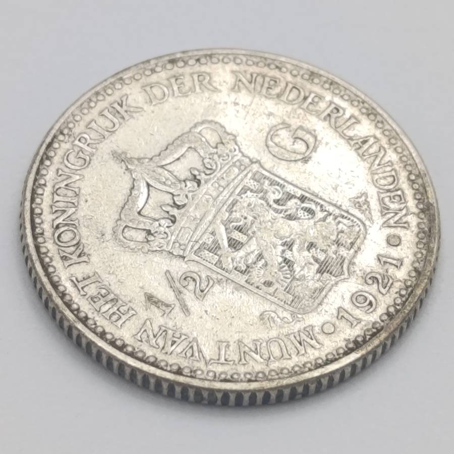 Netherlands 1921 half Gulden Silver