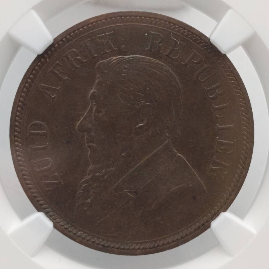 1898 ZAR Kruger Penny graded MS62 BN by NGC