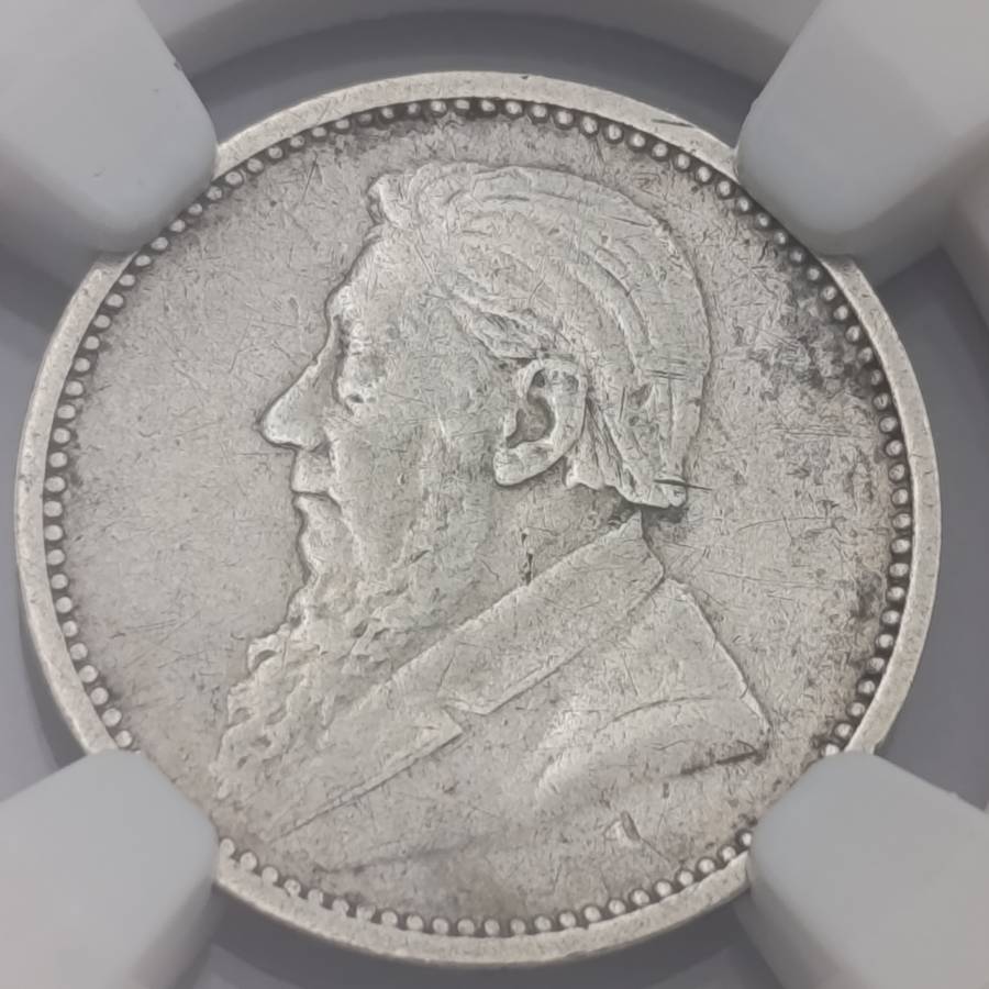 1892 ZAR Kruger silver 3 pence tickey graded VF25 by NGC