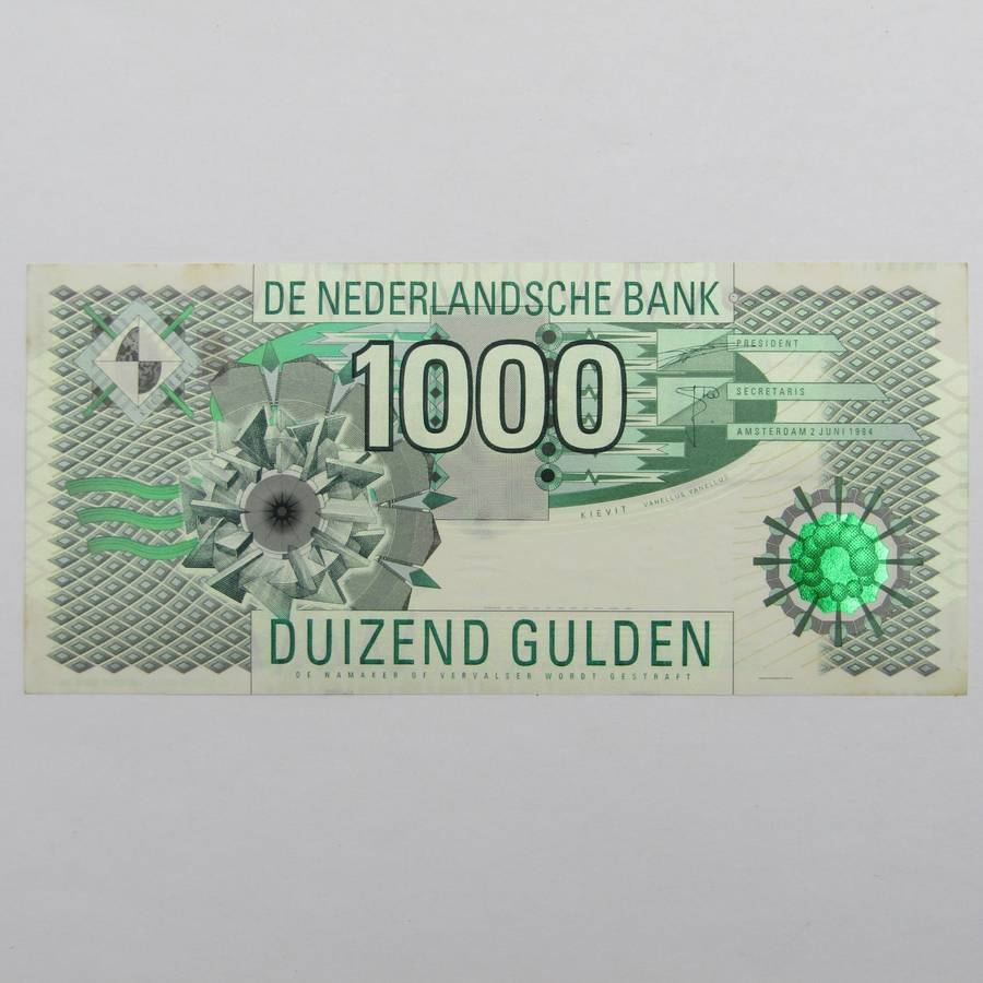 Netherlands 1000 (One Thousand) Gulden 1994 crisp uncirculated
