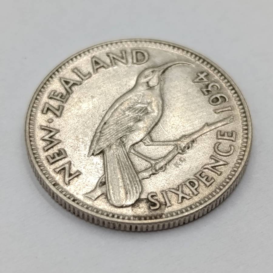 New Zealand 1934 Silver sixpence