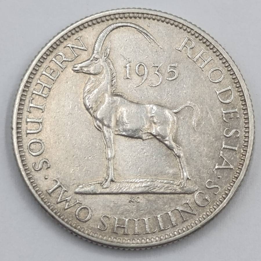 1935 Southern Rhodesia silver 2 shilling