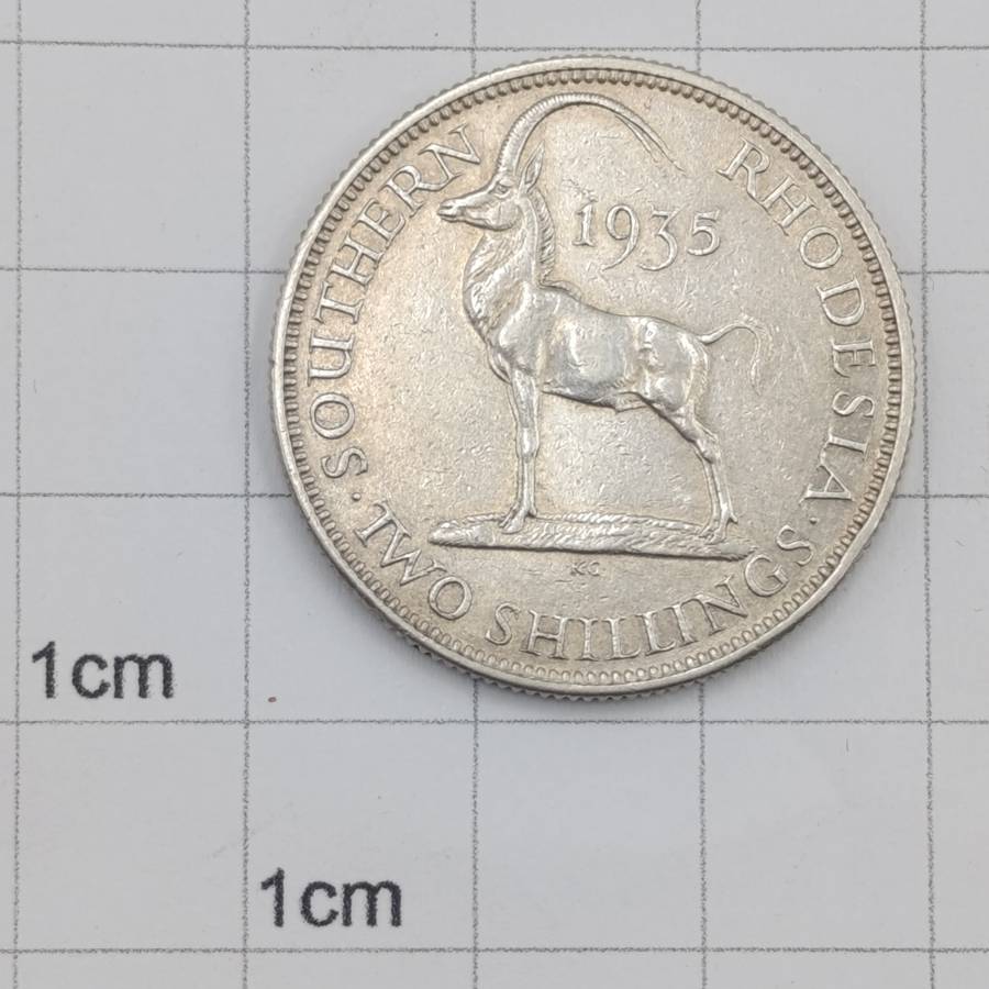 1935 Southern Rhodesia silver 2 shilling