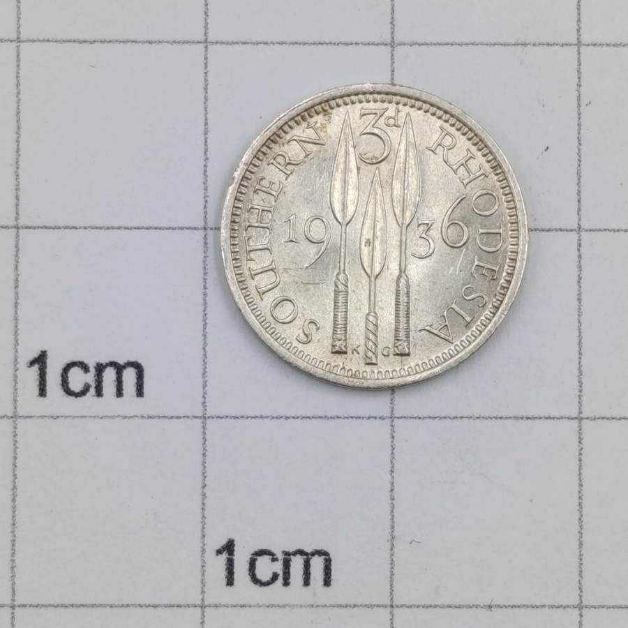 Southern Rhodesia 1936 Tickey 3d AU