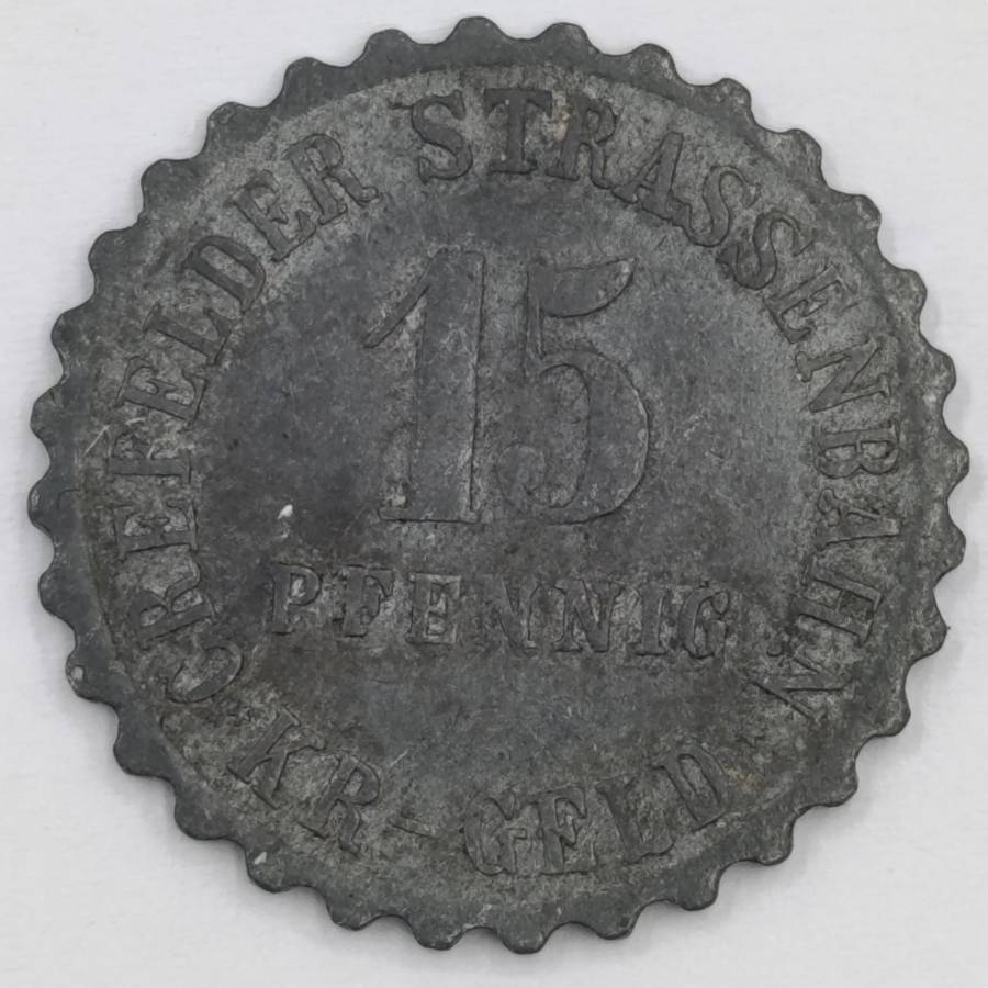 1917 German Notgeld transit token - Crefelder Strassenbahn Private Issue