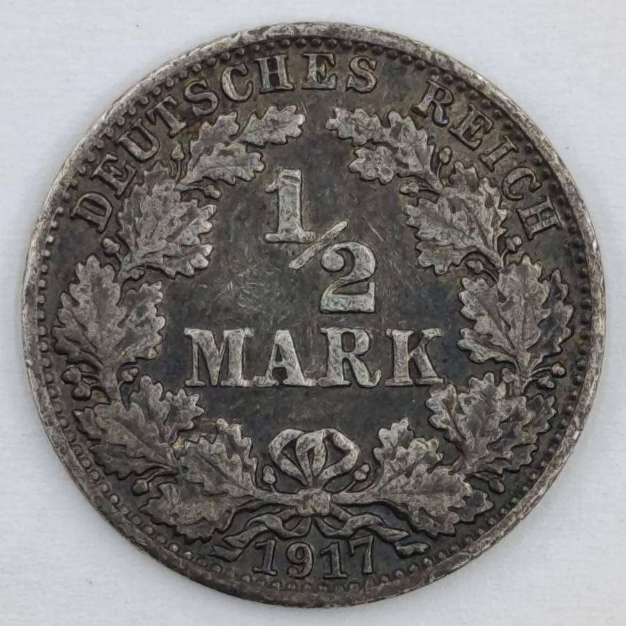German European 1917 A half mark proof details