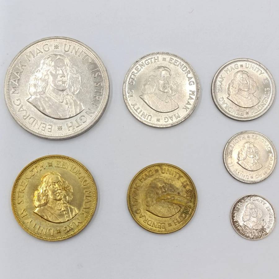 1964 RSA coin set - uncirculated and AU 1/2 cent to 50 cent