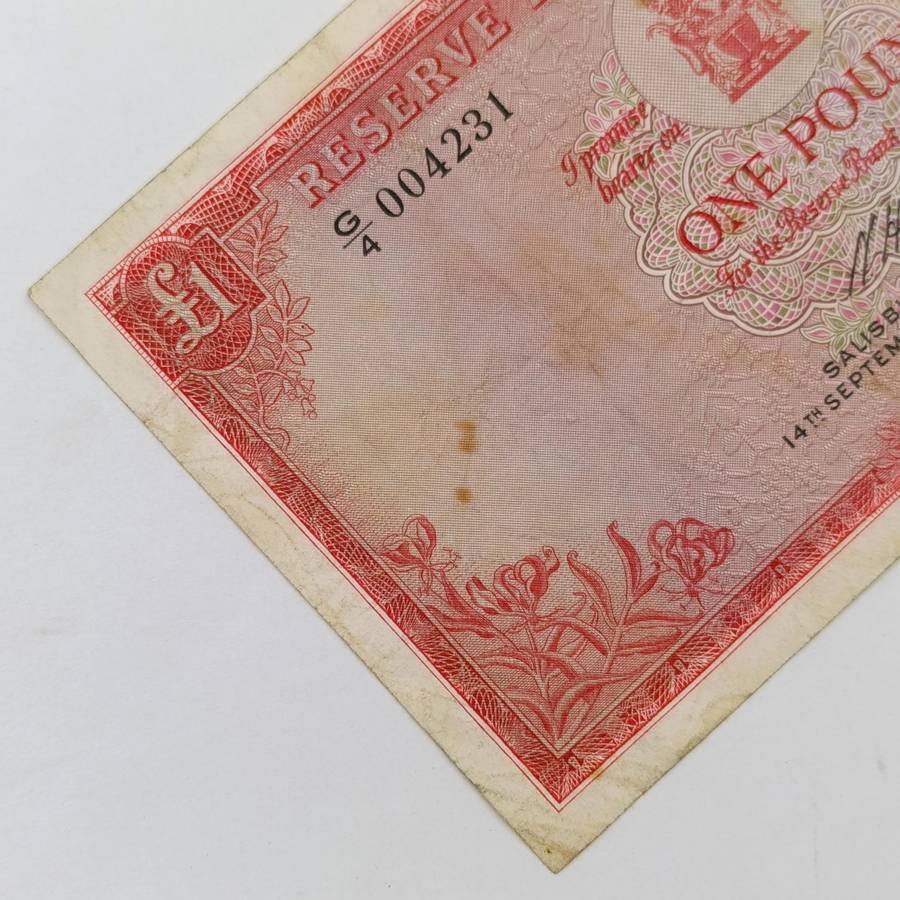 Reserve Bank of Rhodesia One Pound Salisbury 14 September 1964