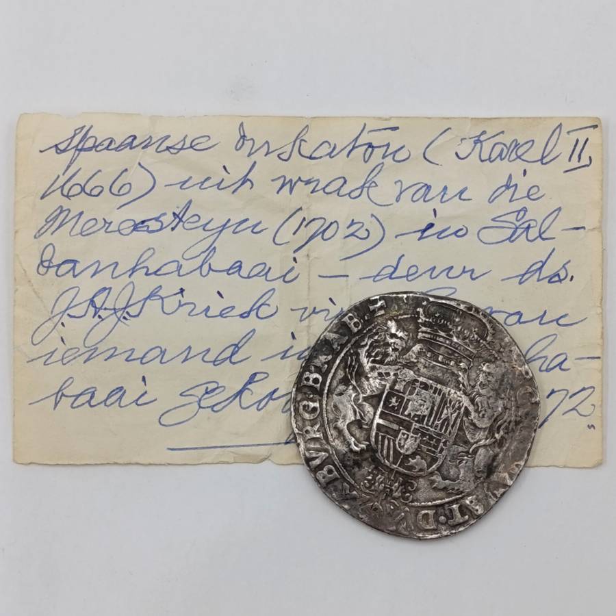 1666 Spanish Netherlands Brabant ducaton recovered from the Merenstijn wreck