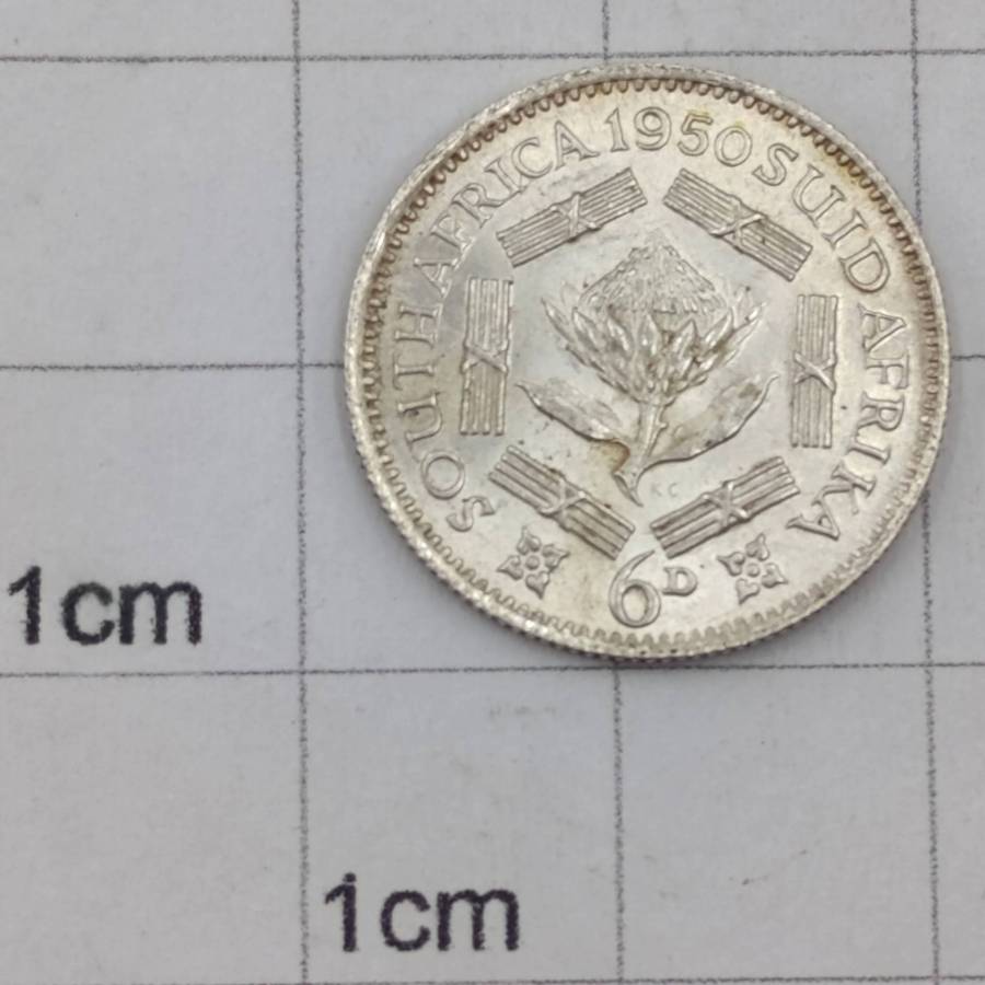 1950 South Africa Sixpence uncirculated