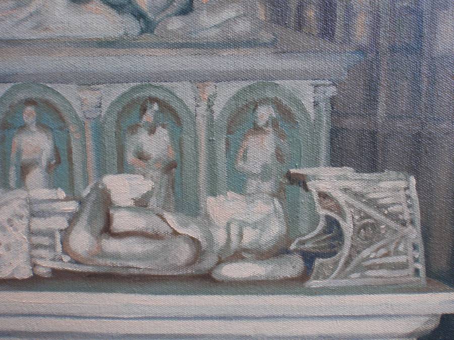 Original oil on canvas Aidan Walsh (1932-2009) Listed with Strauss.  Historical The Upper Bath.