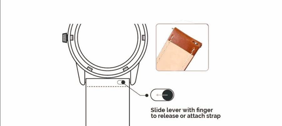 Genuine Cowhide Leather Strap 20mm