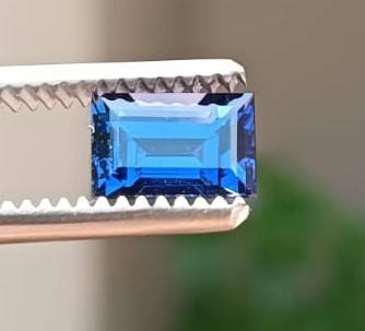 INTENSE DARK BLUE 1.60CT SAPPHIRE WITH LOVELY RECTANGULAR CUT FROM MADAGASCAR THERMAL TESTED HIGH!