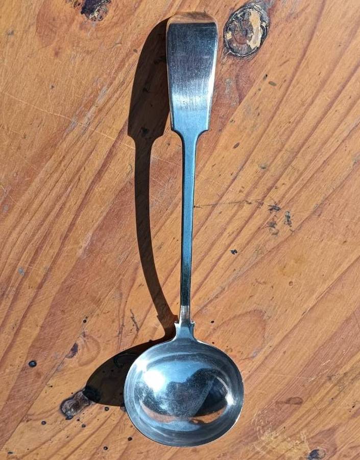 Antique 170 Year Old Elkington England Silverplated Laddle Full Elkington Hall Mark Large 33cm Long