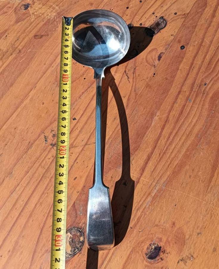 Antique 170 Year Old Elkington England Silverplated Laddle Full Elkington Hall Mark Large 33cm Long