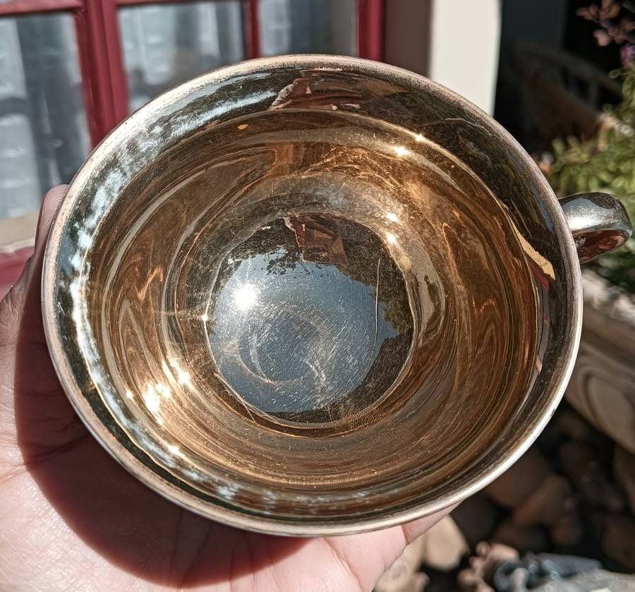 Four(4) Gold Gilded Porcelain Duos - Vintage Italian Balboa Fruit Design - Handmade and Hand Painted