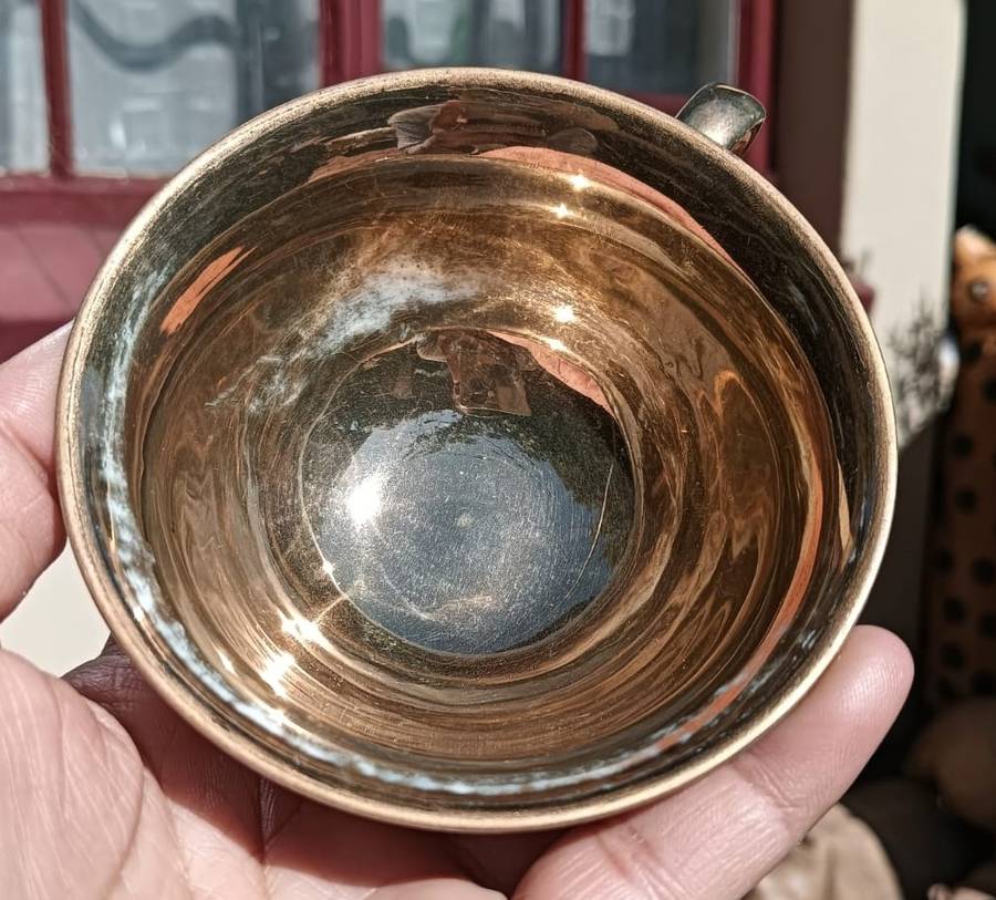 Four(4) Gold Gilded Porcelain Duos - Vintage Italian Balboa Fruit Design - Handmade and Hand Painted