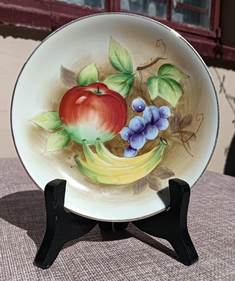 Four(4) Gold Gilded Porcelain Duos - Vintage Italian Balboa Fruit Design - Handmade and Hand Painted