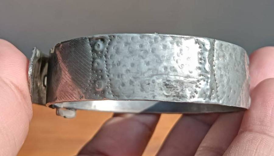 Vintage Belt Buckle Shaped Metal Bracelet 50mm to Max 55mm Diameter