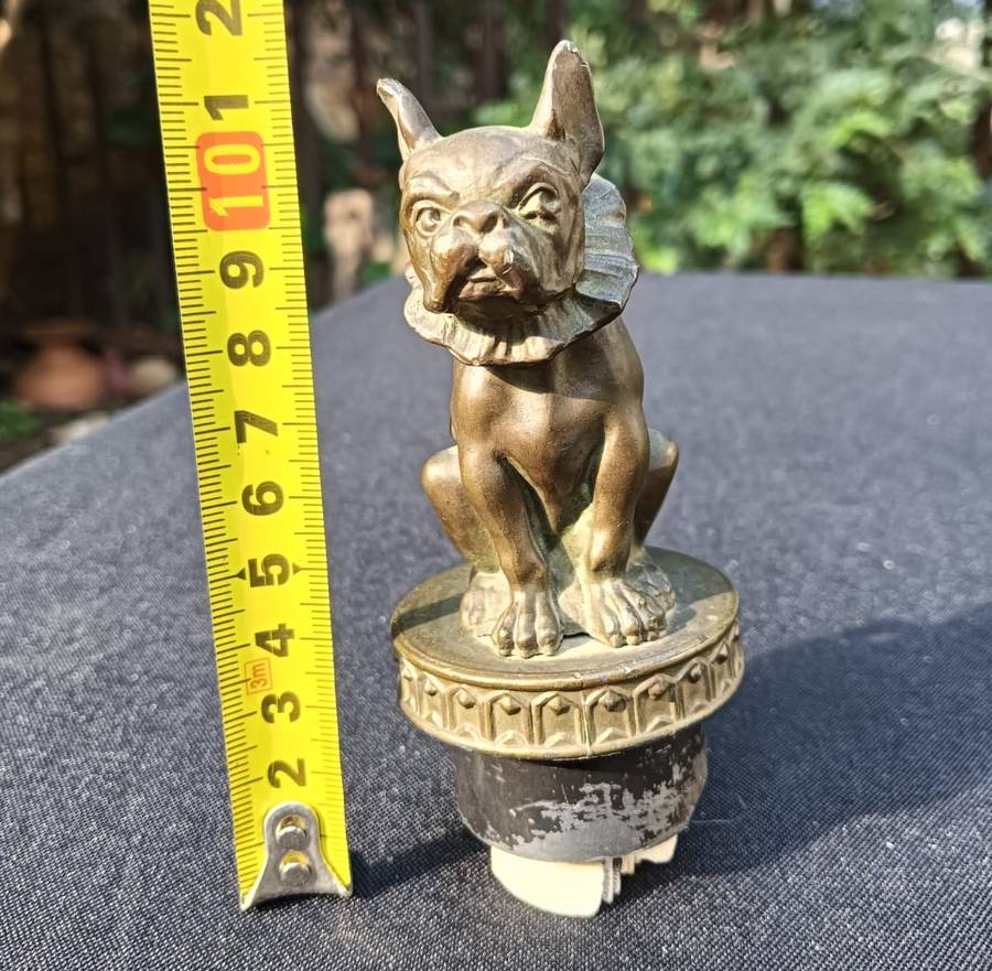 Vintage Brass French Bulldog Mascot Radiator Cap? Hood Ornament?