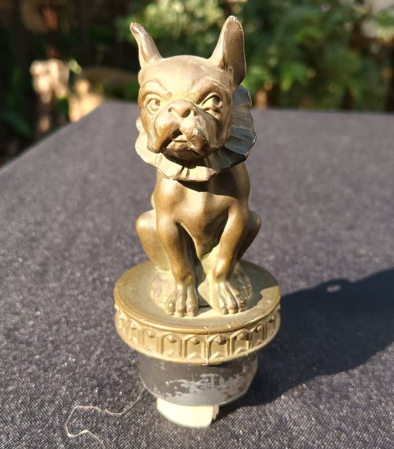 Vintage Brass French Bulldog Mascot Radiator Cap? Hood Ornament?