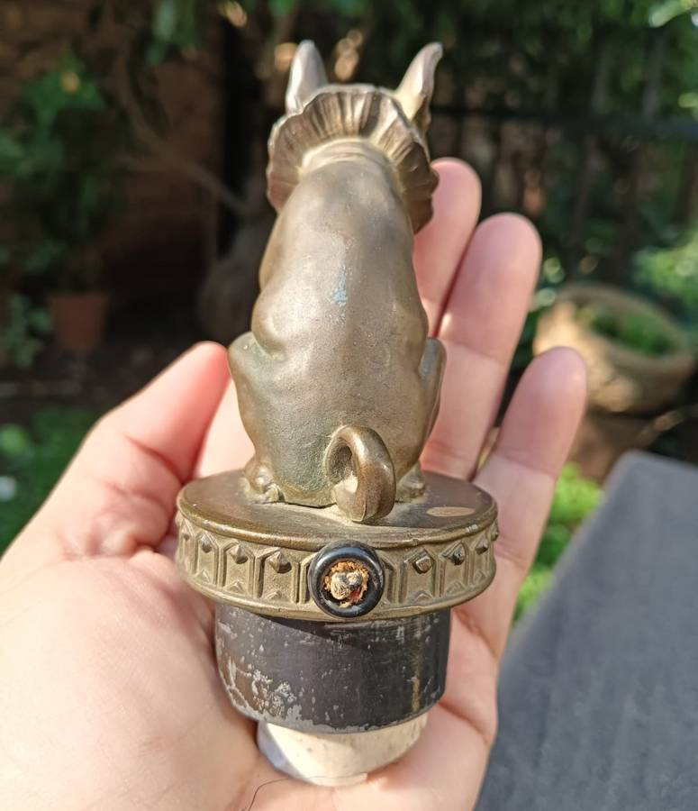 Vintage Brass French Bulldog Mascot Radiator Cap? Hood Ornament?