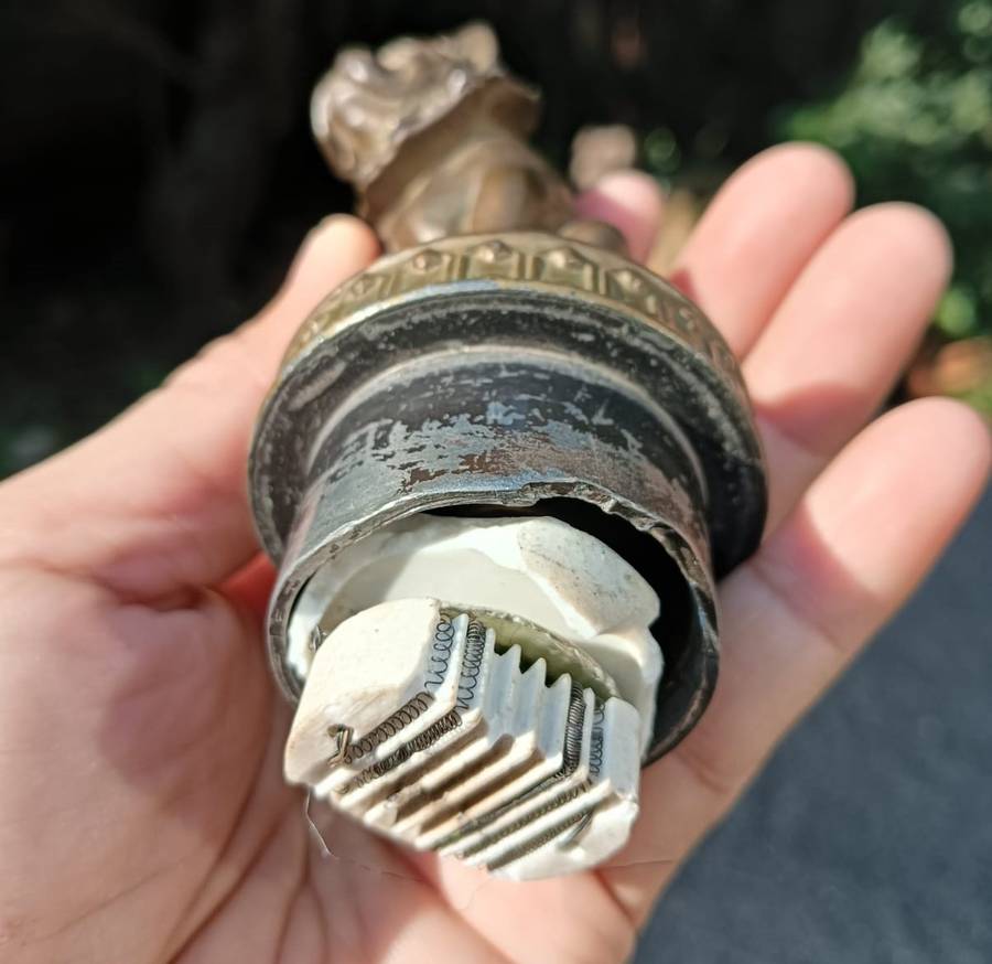 Vintage Brass French Bulldog Mascot Radiator Cap? Hood Ornament?