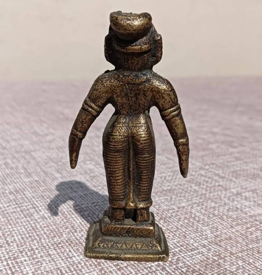 Vintage 19 Cen Small Indian Deity Jain Saint Tirthankara Cast Bronze Statue