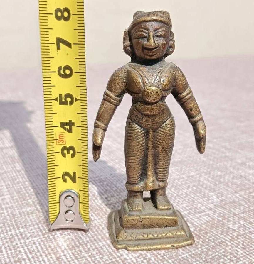 Vintage 19 Cen Small Indian Deity Jain Saint Tirthankara Cast Bronze Statue