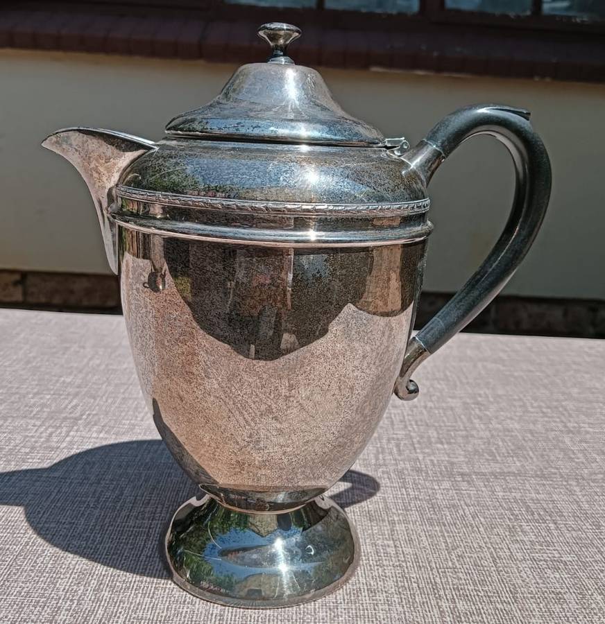 Vintage Canadian Benedict Proctor Silverplated Teapot and Flemish Copper Pitcher