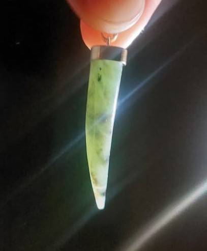 Translucent Canadian Nephrite Jade Talon / Tusk / Birds Claw Pendant